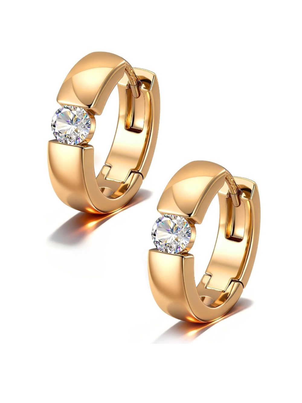 BUMBLEBEE 0.4CT VVS1 Handmade Moissanite Hoop Earrings 14K Gold Plated